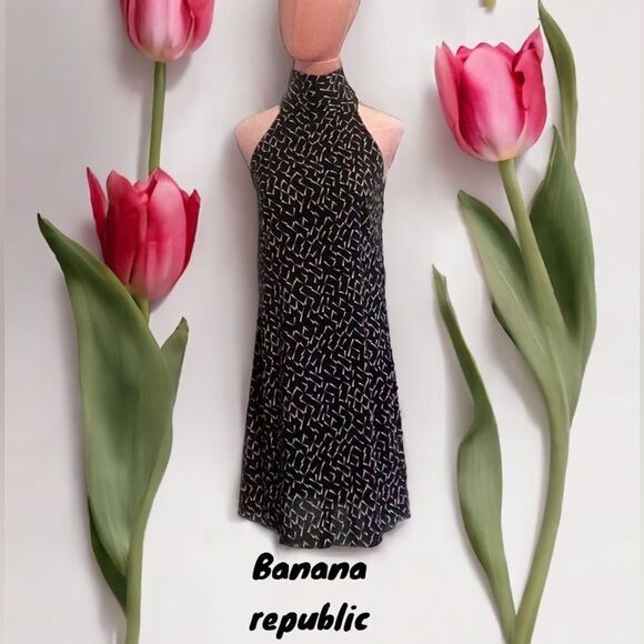 BANANA REPUBLIC FACTORY NWT SLEEVELESS DRESS BLACK WHITE SIZE 0 - Picture 3 of 10